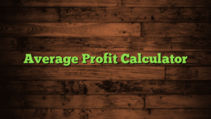 Average Profit Calculator